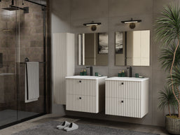 SZAFKA POD UMYWALKĘ TIGO 60 2S KASZMIR RYFLOWANY FRONT + UMYWALKA
