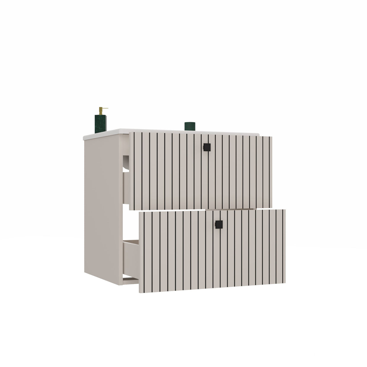 SZAFKA POD UMYWALKĘ TIGO 60 2S KASZMIR RYFLOWANY FRONT + UMYWALKA