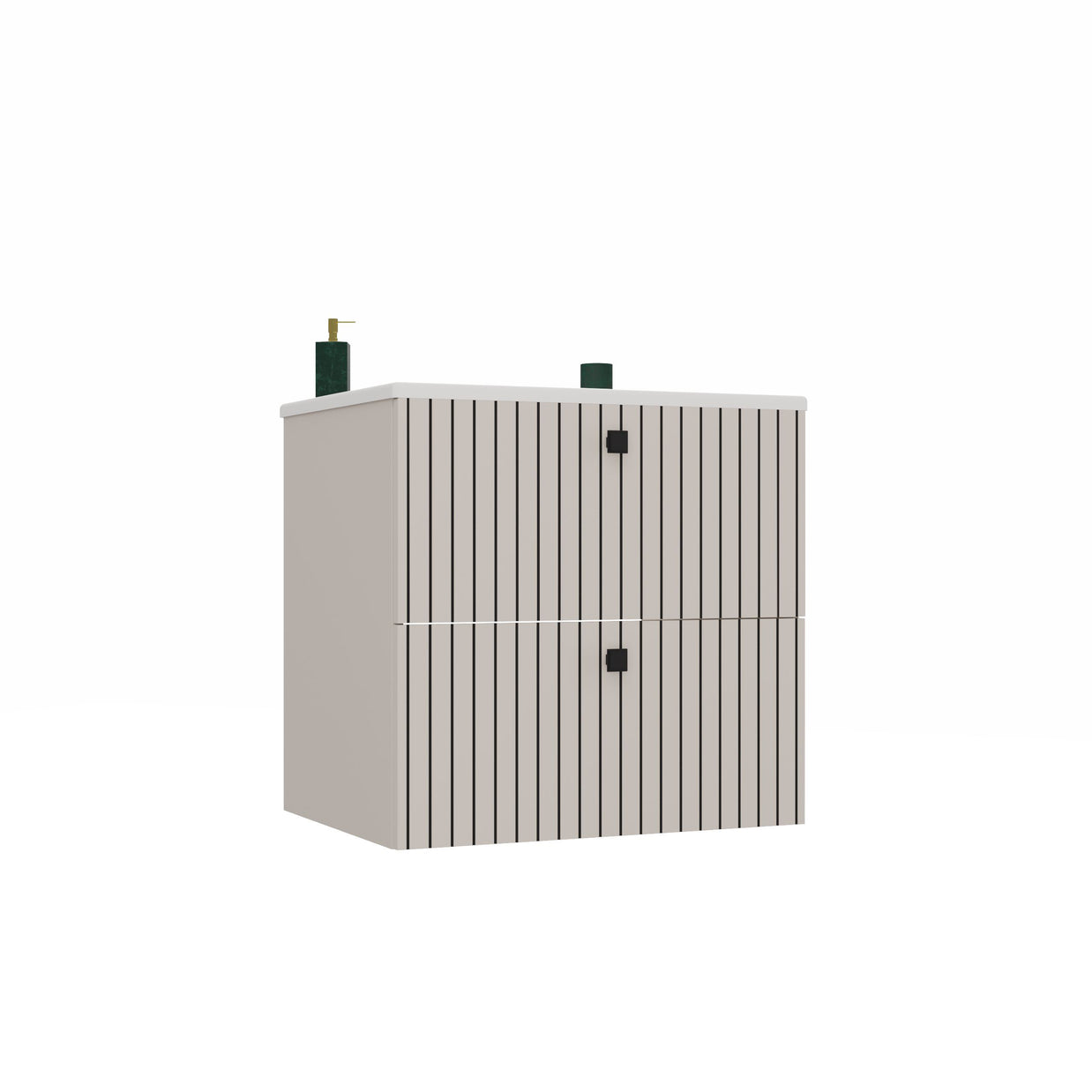 SZAFKA POD UMYWALKĘ TIGO 60 2S KASZMIR RYFLOWANY FRONT + UMYWALKA