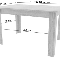 Stół NP 120-160x80 Craft nogi czarne