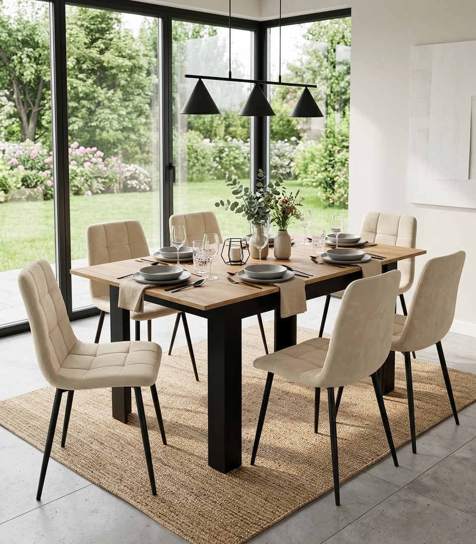 Stół NP 120-160x80 Craft nogi czarne