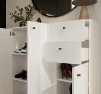 KOMODA FRAN BIAŁY 120 Cm Szafka 3 Drzwi 2 Szuflady 30 Cm Do Salonu Sypialni