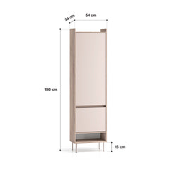 Voco 01 dąb cremona terracotta / cashmere - szafa 2DL/P - PR_VOCO_01_F.jpg
