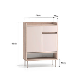 Voco 03 dąb cremona terracotta / cashmere - szafka 2D1S - PR_VOCO_03_F.jpg