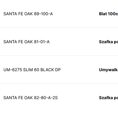 ZESTAW MEBLI ŁAZIENKOWYCH SANTA FE - 100 cm