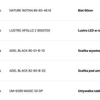 ZESTAW MEBLI ŁAZIENKOWYCH - MAGIC BLACK