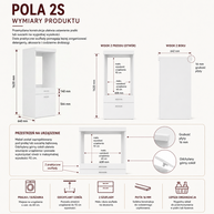 Szafka Łazienkowa Na Pralkę Lub Suszarkę POLA 2S BIAŁA 2 Szuflady Regał