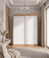 SZAFA Przesuwna IGA 160 CM B DĄB ARTISAN BIEL – Stylowa i Funkcjonalna
