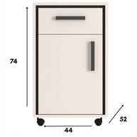KONTENEREK NA KÓŁKACH BIUROWY 74x44 cm BRENT - KASZMIR / CZERŃ