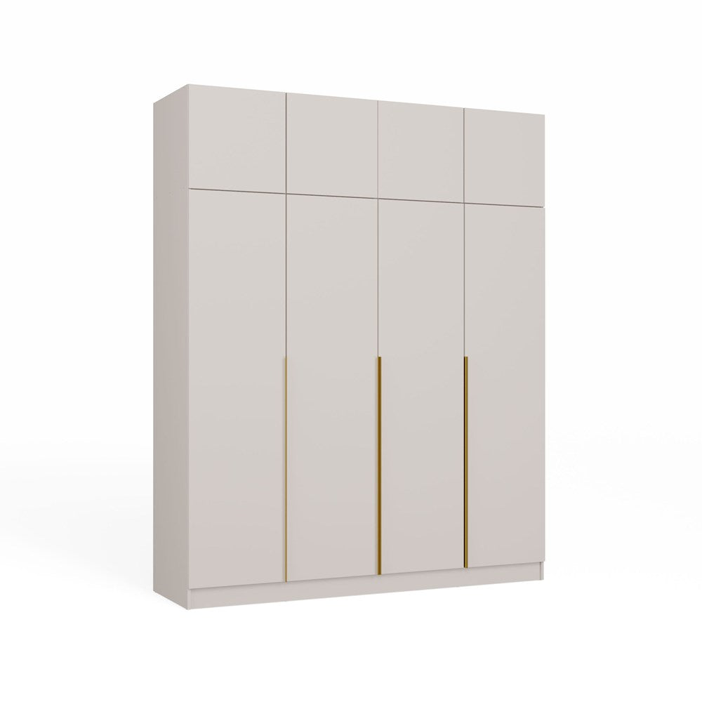 Szafa SENSO 4D Z NADSTAWKĄ Wysoka KASZMIR Drzwi Złote Uchwyty 250x200 Cm