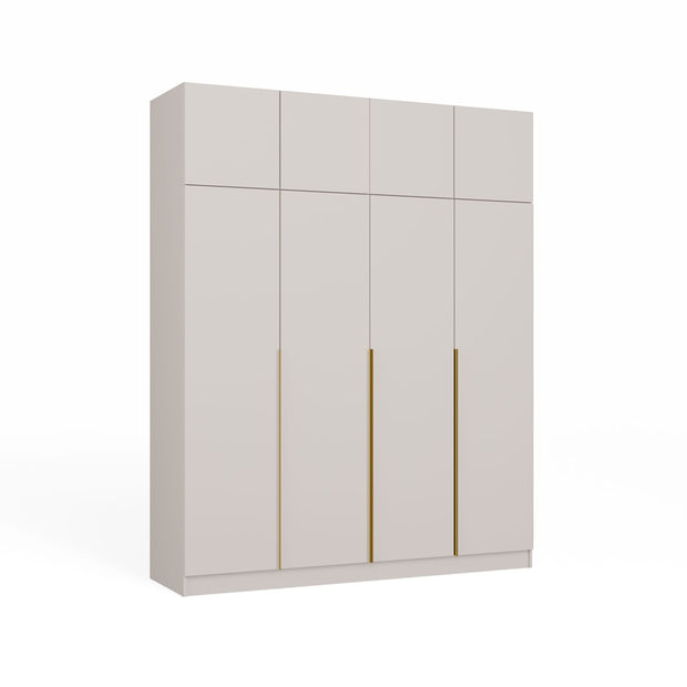 Szafa SENSO 4D Z NADSTAWKĄ Wysoka KASZMIR Drzwi Złote Uchwyty 250x200 Cm