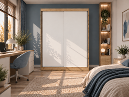 SZAFA Przesuwna IGA 160 CM B DĄB ARTISAN BIEL – Stylowa i Funkcjonalna