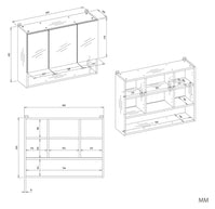 Szafka Łazienkowa Wisząca POLA 3DL/P BIAŁY 80 Cm 3 Lustra z Półką