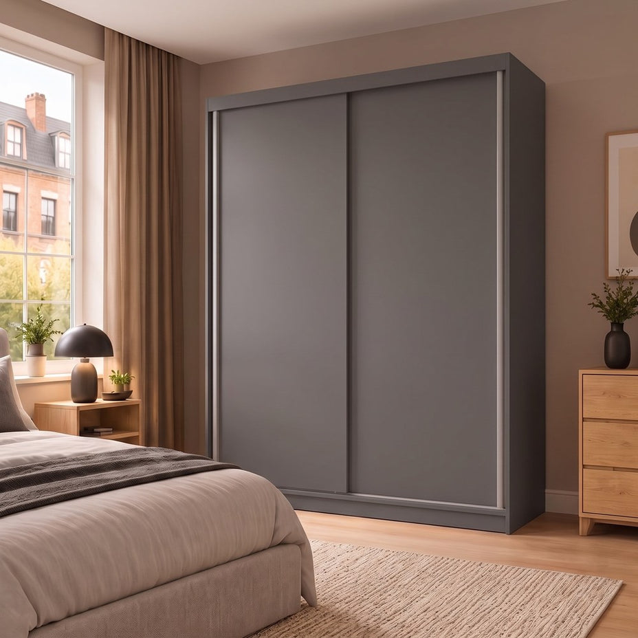 SZAFA PRZESUWNA IGA 160 B ANTRACYT – Funkcjonalność i Nowoczesny Design