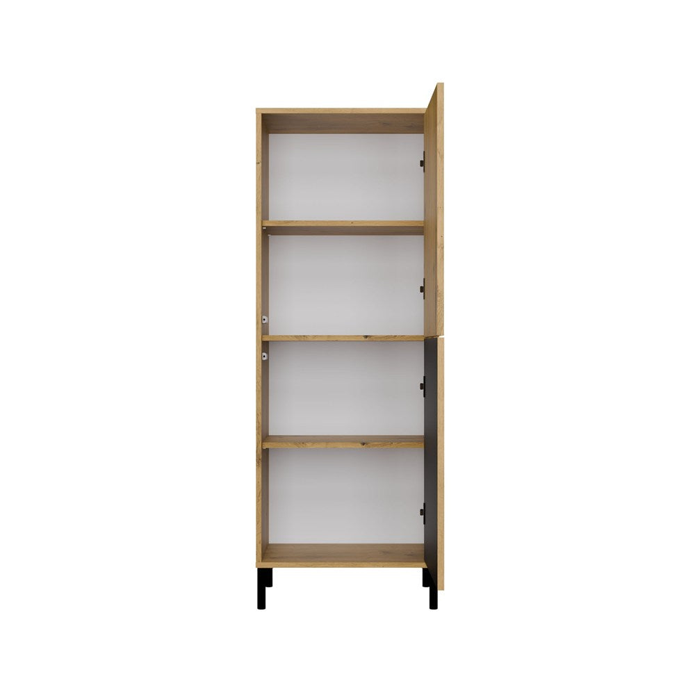 Witryna KAMARO 2DK SLIM/GŁADKI DĄB ARTISAN Lamele Front Ryflowany + Klasyczny