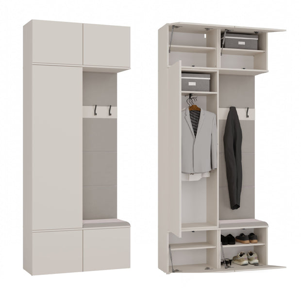 GARDEROBA HAGA II 1SZ1W KASZMIR BEŻ SZAFA + WIESZAK + SIEDZISKO