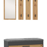 GARDEROBA PARMA ANTRACYT DĄB ARTISAN