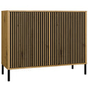 KOMODA KAMARO 2D SLIM DĄB ARTISAN LAMELE FRONT RYFLOWANY