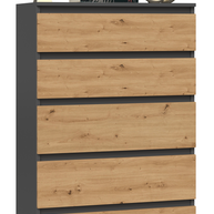 KOMODA SZAFKA 5 SZUFLAD M5 ANTRACYT / ARTISAN