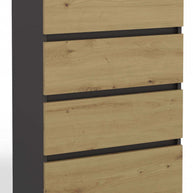 KOMODA SZAFKA 4 SZUFLADY M4 ANTRACYT / DĄB ARTISAN