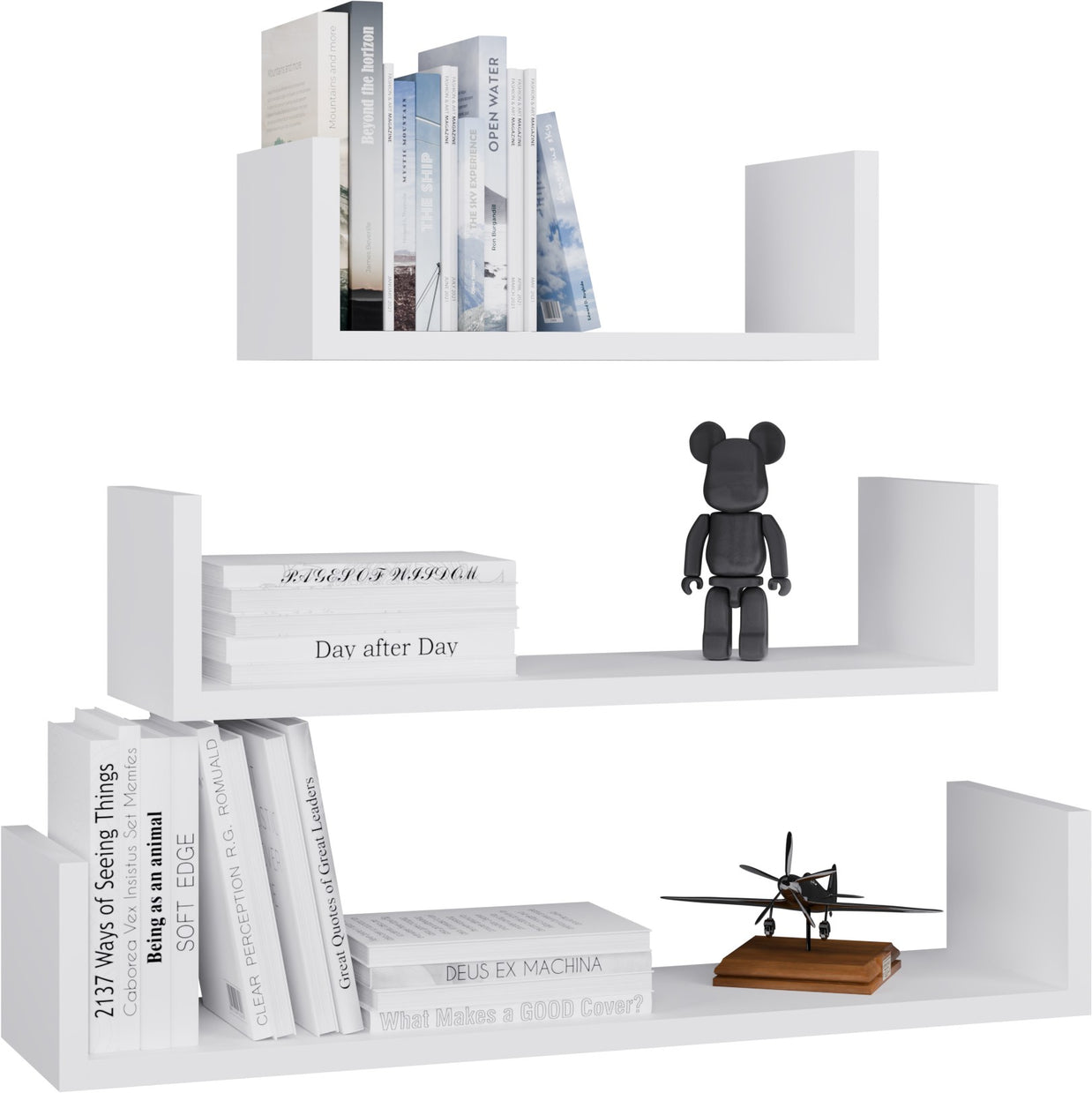 KOMPLET 3 x PÓŁKA WISZĄCA ŚCIENNA MOBI 3P BIEL