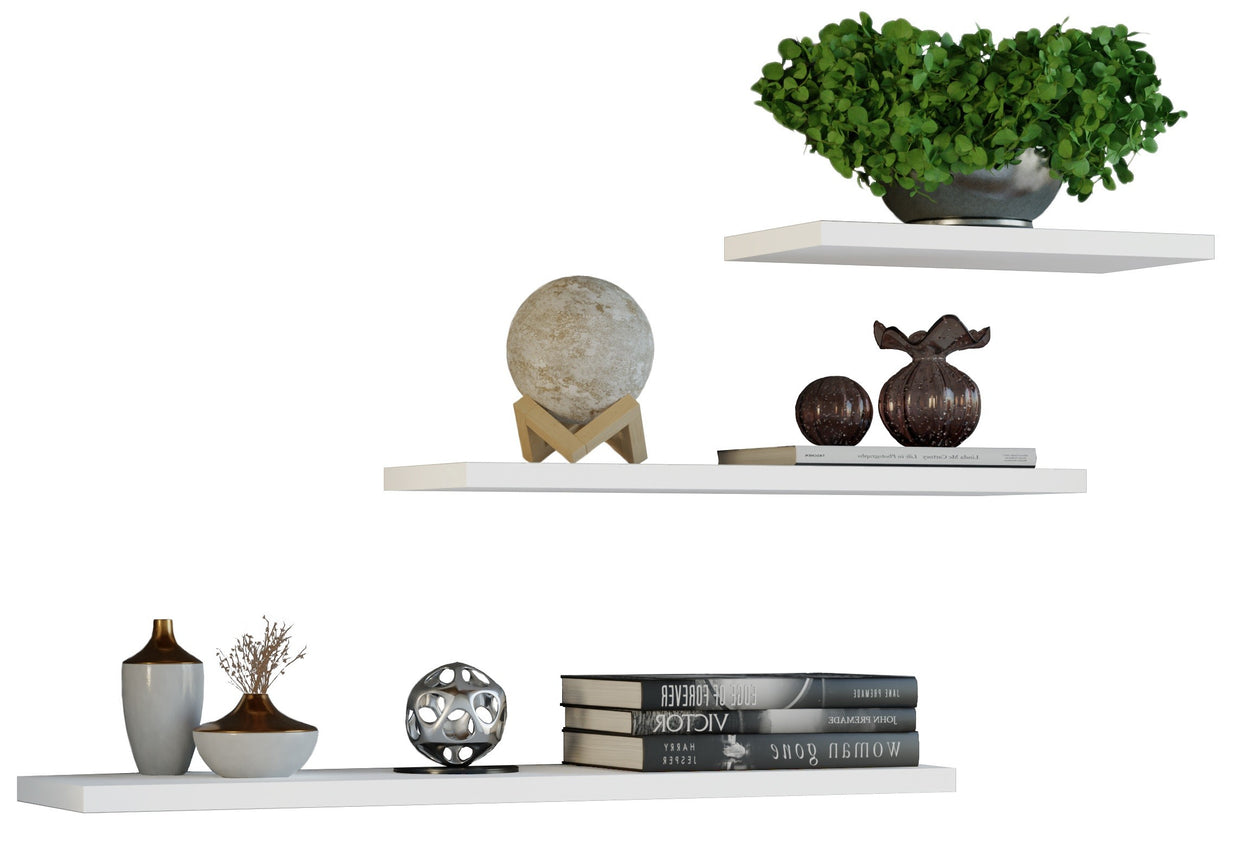 KOMPLET 3 x PÓŁKA WISZĄCA TOBI 3P BIEL MAT