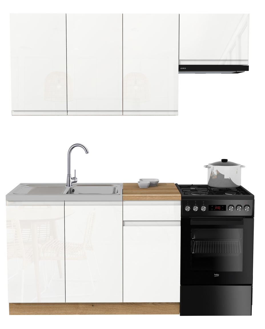 KUCHNIA VARIO 170CM BIAŁY AKRYL POŁYSK C10 EVOKE/BLAT EVOKE Z AGD