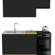 KUCHNIA VARIO 170CM CZARNY/CZARNY C10/BLAT EVOKE BEZ AGD