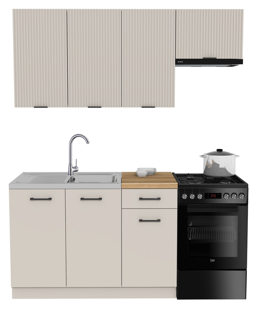 KUCHNIA VARIO 170CM RYFLOWANY KASZMIR/KASZMIR C10/BLAT EVOKE BEZ AGD