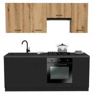 KUCHNIA VARIO 200CM EVOKE/CZARNY C10/BLAT DISTRICT Z AGD