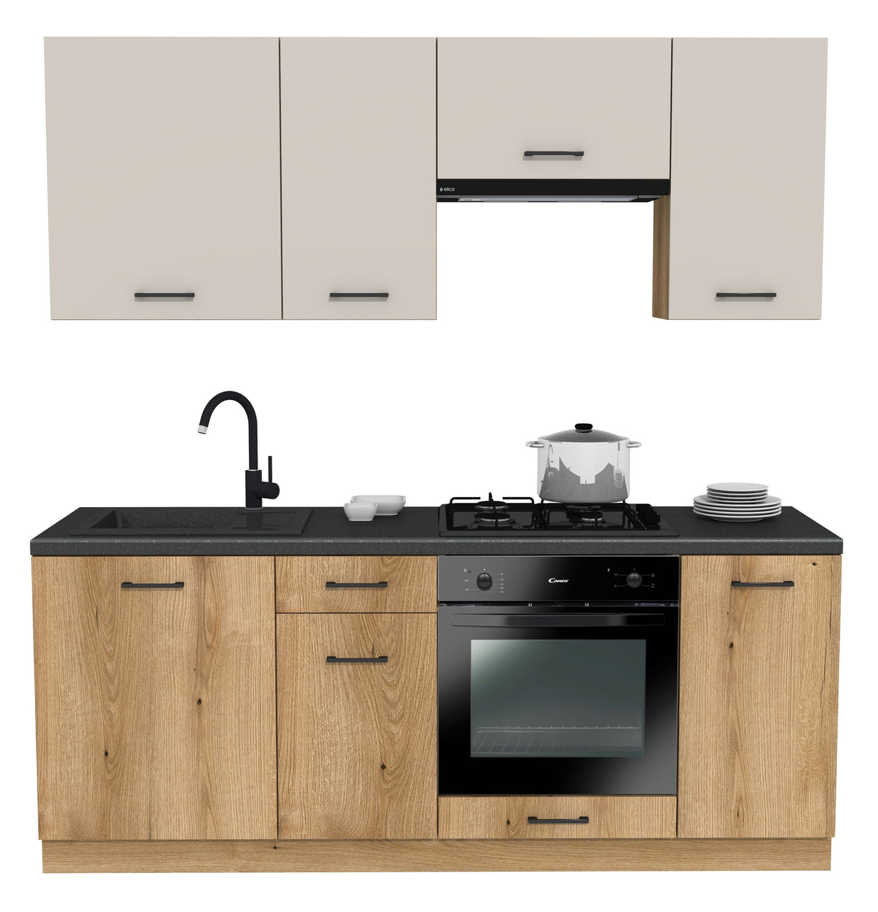 KUCHNIA VARIO 200CM KASZMIR/EVOKE C10/BLAT DISTRICT Z AGD