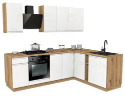 KUCHNIA VARIO 240X180CM BIAŁY AKRYL POŁYSK C10 EVOKE/BLAT EVOKE BEZ AGD