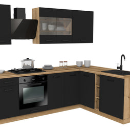 KUCHNIA VARIO 240X180CM CZARNY/CZARNY C10/BLAT EVOKE Z AGD