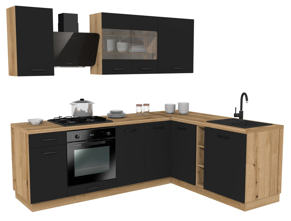 KUCHNIA VARIO 240X180CM CZARNY/CZARNY C10/BLAT EVOKE Z AGD