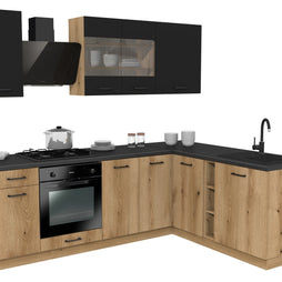 KUCHNIA VARIO 240X180CM CZARNY/EVOKE C10/BLAT DISTRICT Z AGD