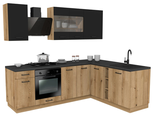 KUCHNIA VARIO 240X180CM CZARNY/EVOKE C10/BLAT DISTRICT Z AGD