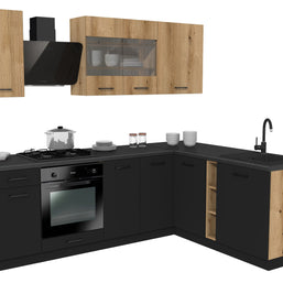 KUCHNIA VARIO 240X180CM EVOKE/CZARNY C10/BLAT DISTRICT Z AGD