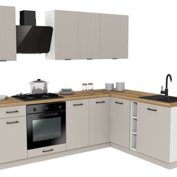 KUCHNIA VARIO 240X180CM RYFLOWANY KASZMIR/KASZMIR C10/BLAT EVOKE BEZ AGD