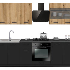 KUCHNIA VARIO 260CM EVOKE/CZARNY C10/BLAT DISTRICT Z AGD