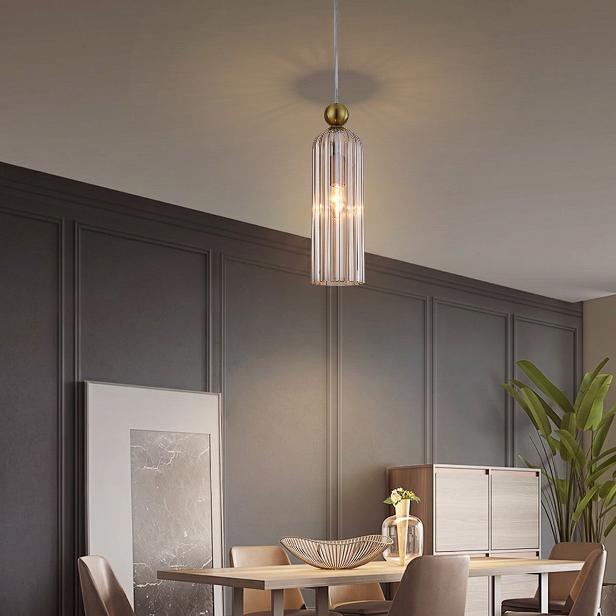 Lampa wisząca Piega 1 Bursztynowa 1xE14 - lampa-wiszaca-piega-1-bursztynowa-1xe14-4.jpg