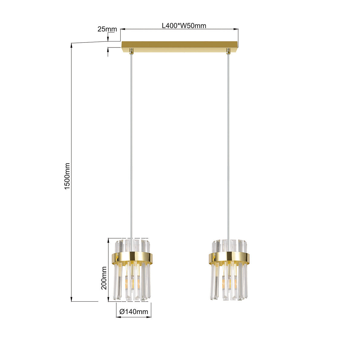 Lampa wisząca Vetro złota 2xE14 - lampa-wiszaca-vetro-zlota-2xe14-9.jpg