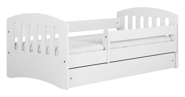 ŁÓŻKO DZIECIĘCE CLASSIC 160 BIAŁE  Z SZUFLADĄ I MATERACEM 160/80