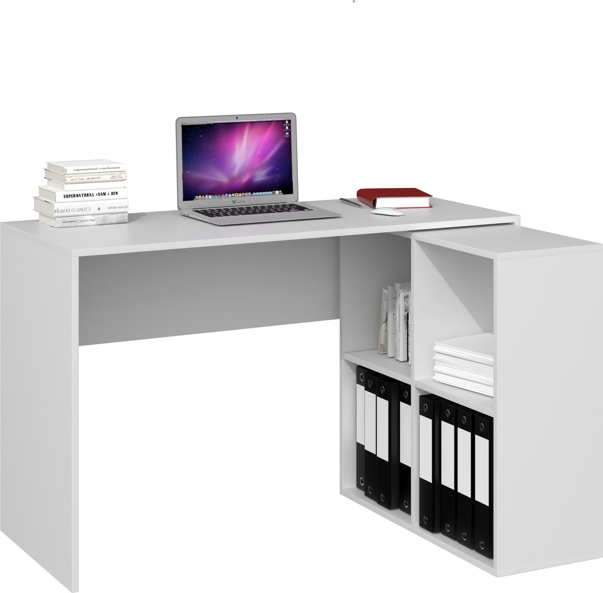 Bureau d'angle PLUS + Étagère MALAX 2x2