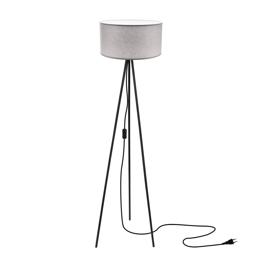 LAMPA PODŁOGOWA SHANTI 1X40W E27 - ABAŻUR SZARY