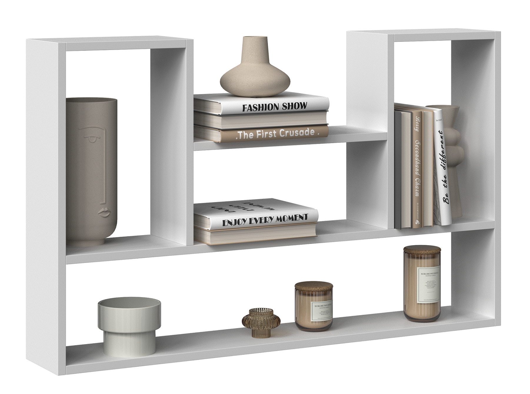 REGAŁ WISZĄCY ŚCIENNY PÓŁKI BILBAO 4P BIEL MAT