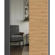 SZAFA PRZESUWNA IGA 120 CM 1 LUSTRO ANTRACYT DĄB ARTISAN