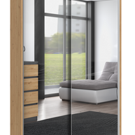 SZAFA PRZESUWNA IGA 120 CM DRZWI 2 LUSTRA DĄB ARTISAN