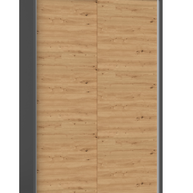 SZAFA PRZESUWNA IGA 120 CM DRZWI PRZESUWNE ANTRACYT / DĄB ARTISAN