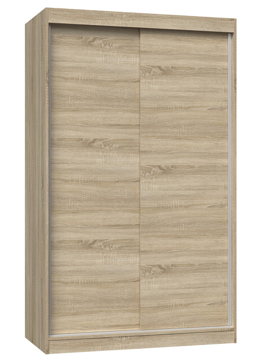 SZAFA PRZESUWNA IGA 120 CM DRZWI PRZESUWNE PÓŁKI DĄB SONOMA