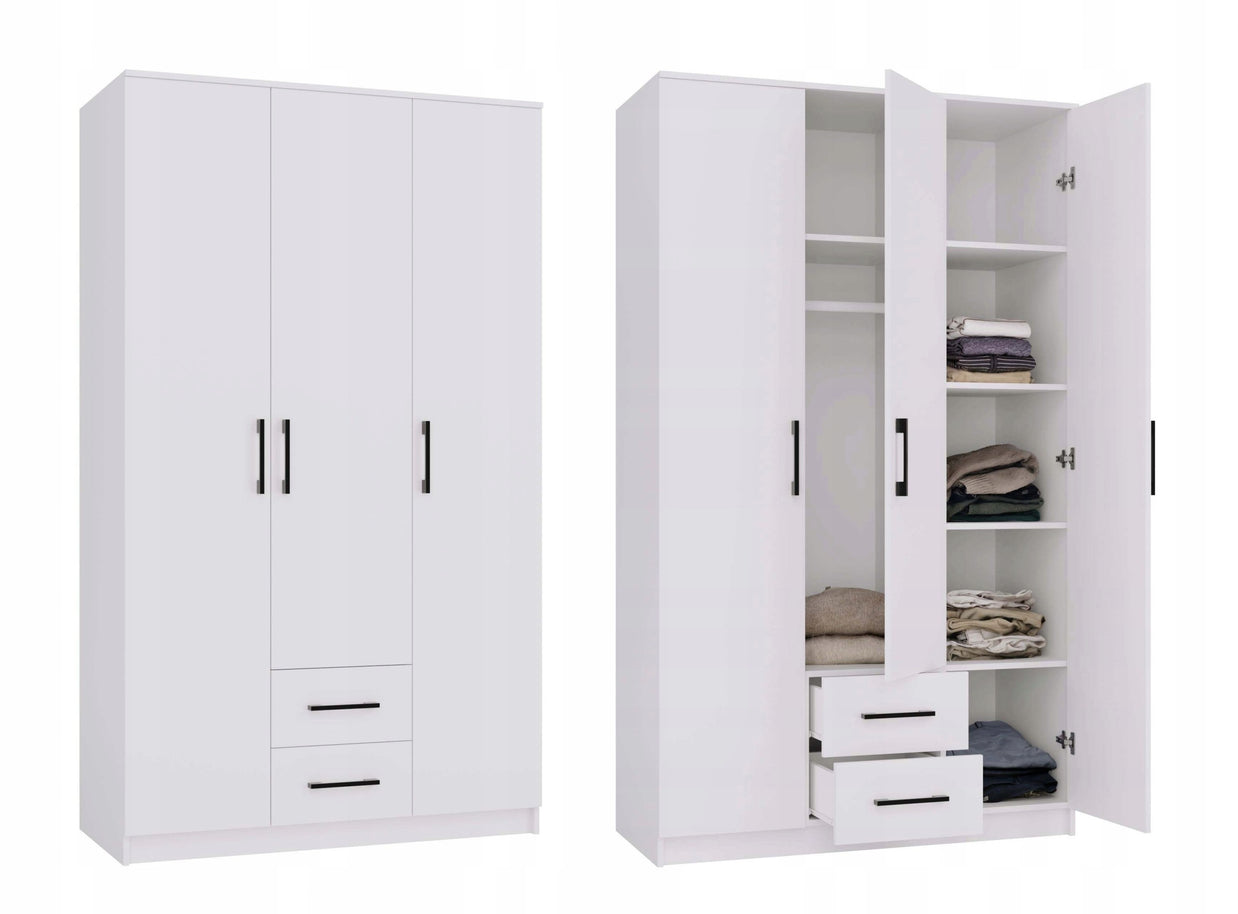 SZAFA ROMANA 120 BEZ LUSTRA 2 SZUFLADY 120CM BIEL